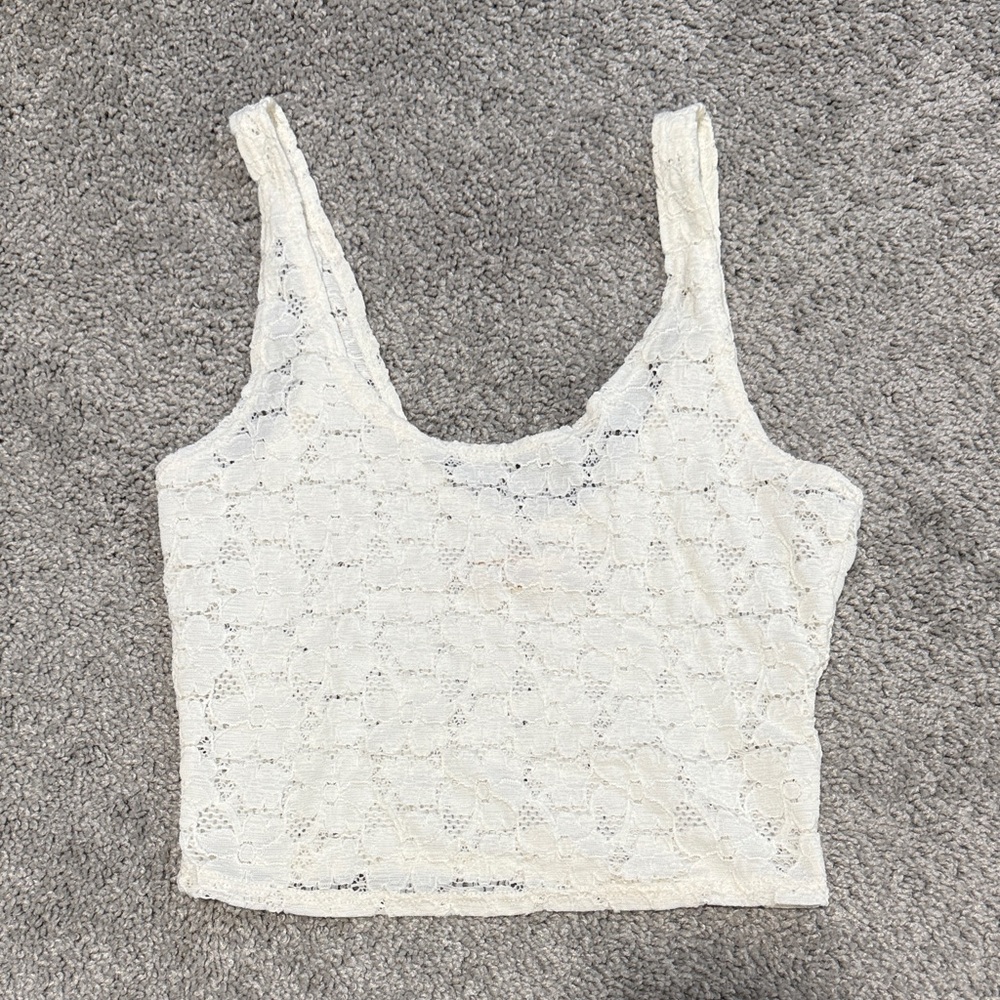 Hollister Cream Lace Tank Top